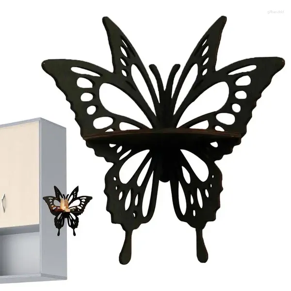 Prateleira de exibição de cristal borboleta, placas decorativas, suporte de madeira, canto, decoração de parede, suporte de joias, organizador de armazenamento, decoração de casa
