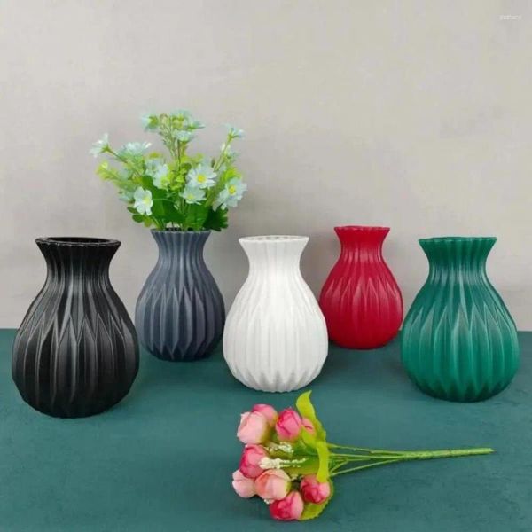 Vasos fino acabamento nórdico hidropônico vaso flor arte anti-queda vaso de flores de plástico moderno destop decorativo restaurante