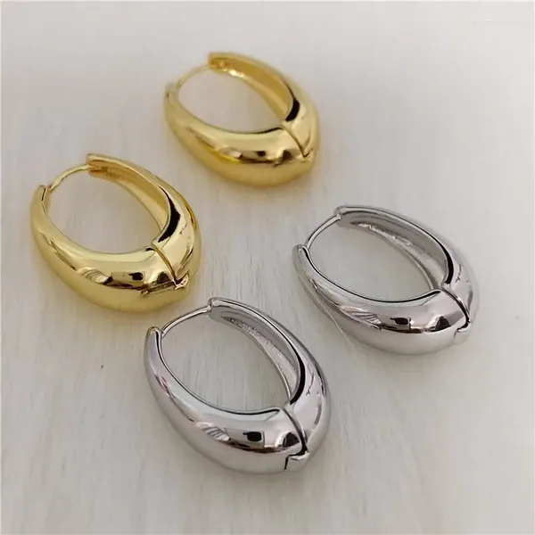 Hoop Ohrringe 925 Silber Überzogene Wasser Tropfen Oval Ohrring Für Frauen Mädchen Party Hiphop Punk Schmuck Geschenk Eh904