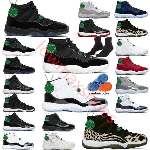 Fresco Grey Cherry 11 Size13 Airs Cap and Gown Women Basketball Scarpe gratitudine per J11s Metallic Silver 11S Retros Men Sport Sports Black Sneakers Erede Bred Jubilee