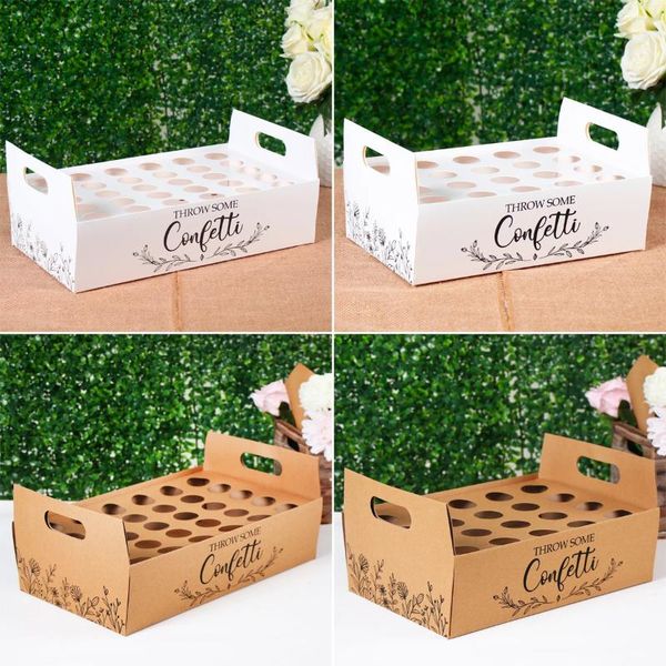 Decoração de festa papel kraft casamento confete cone suporte para decoração cones suporte caixa bandeja flor falsa