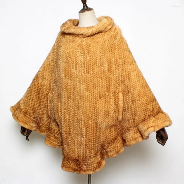 Lenços estilo mulheres real xale manto moda mão-malha roubou casacos senhora elegante luxo natural xales