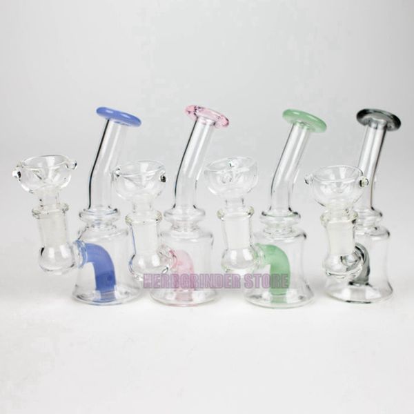 COOL Bunte Bong Glaspfeifen Kit Shisha Wasserpfeife Bubbler Filter Bohrinseln Schüssel Tragbare Silikonhülle Trockenkräuter Tabak Zigarettenspitze Rauchen Handpfeifen DHL