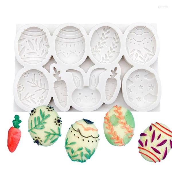 Stampi da forno Uova di Pasqua Stampo in silicone Sugarcraft Cioccolato Cupcake Fondente Strumenti per decorare torte