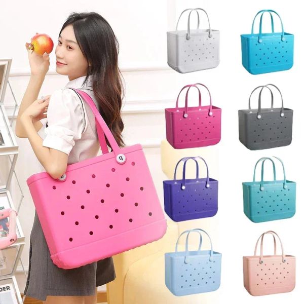 EVA Strand Bogg Bag Wasserdicht Extra Große Tote Schulter Handtasche Damen Große Kapazität Handtasche Mode Frauen Strand Tote Bogg Tasche