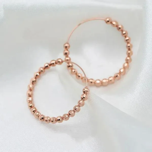 Orecchini pendenti russo 585 viola placcato oro 14K rosa orecchino femminile trasferimento laser perlina design classico temperamento tendenza alla moda