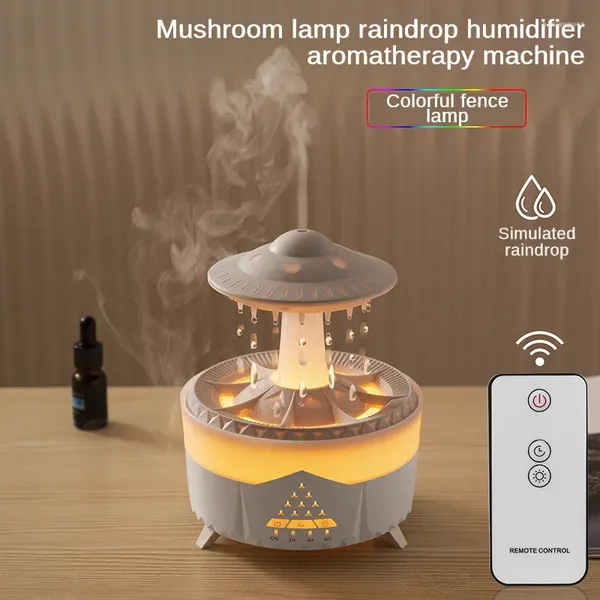 Masa lambaları Bulut ve Yağmur Dökümü Atmosfer Işık Nemlendirici Yatak Odası Dekorasyonu Renkli Mantar Yağmur Makinesi