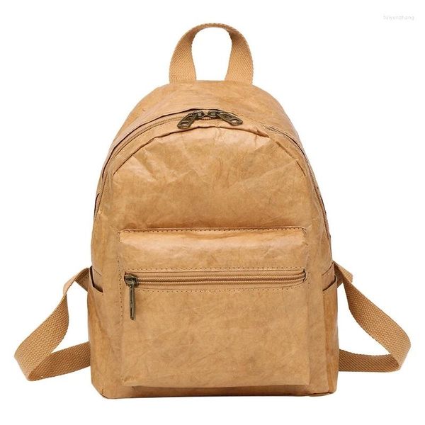 Borse da scuola Zaino unisex Borsa di carta Kraft Pieghevole Decompressa Lavabile Resistente agli strappi Rispettosa dell'ambiente Donna Uomo