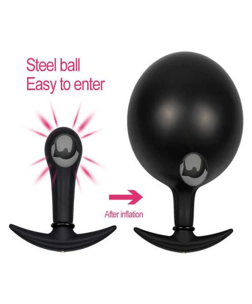 Massagem Silicone Inflável Butt Plug Brinquedos Anal para Mulher Expansível Vaginal Dilatador Anal Grande Bomba Vibrador Bolas Sexuais Brinquedo Para Adult9459394