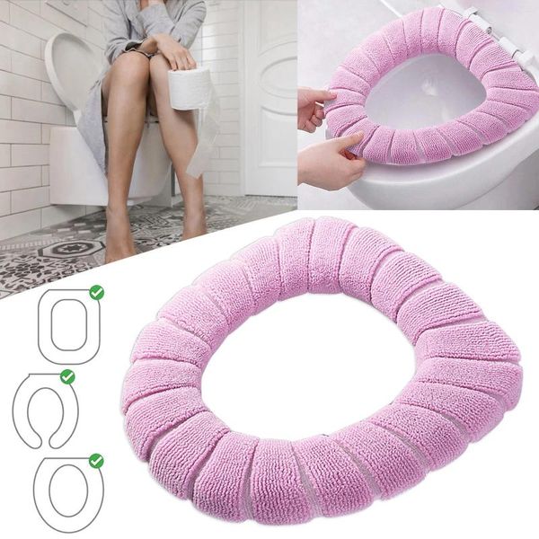 Tuvalet koltuğu dört mevsimleri kapsar evrensel mat banyo yumuşak kapak ped kalınlaşmış sıcak yıkanabilir gerilebilir fan sayacı