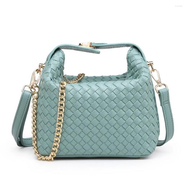 Totes Mode Hohe Qualität Woven Leder Schulter Tasche Frauen Handgemachte Knödel Taschen Marke Damen Stricken Cross Body Geldbörse