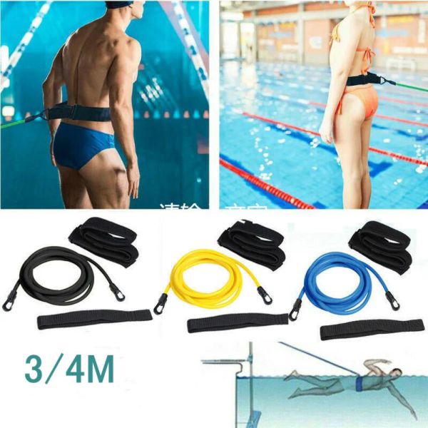 Verstellbarer Schwimmgürtel, elastischer Schwimmgürtel für Schwimmtraining, Zubehör, Sicherheitsseil, Schwimmbad-Werkzeuge, Latexschläuche, Bänder