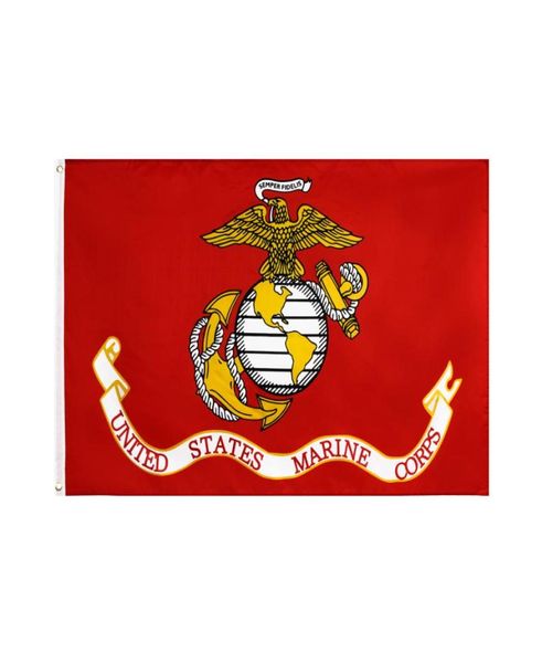 USMC Bandeira do Corpo de Fuzileiros Navais dos Estados Unidos Direto da fábrica inteira 3x5 pés 90x150 cm Faixa de poliéster para decoração interna e externa 5557774