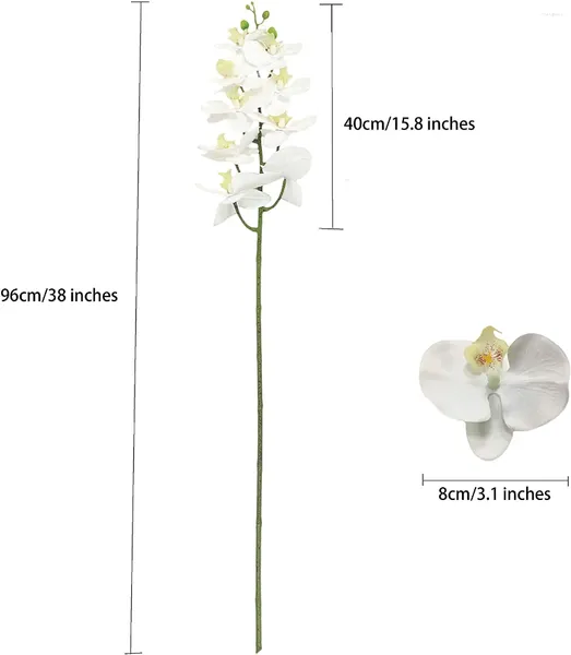 Dekorative Blumen, 2 Stück/3 Stück, künstliche Orchidee, fühlt sich echt an, große Latex-Blume