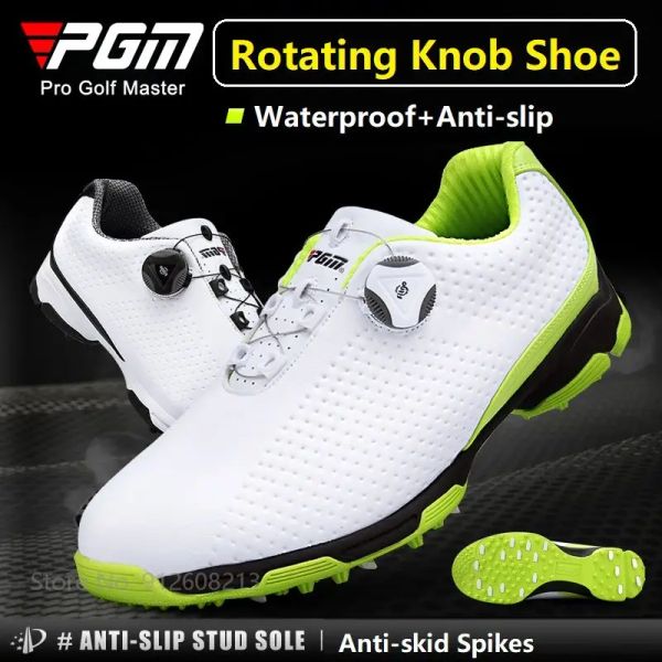 Ayakkabılar PGM Erkek Hafif Golf Ayakkabıları Su Geçirmez Erkek Golf Spor ayakkabıları Dönen Shoelace Trainer Nefes Alabilir Antislip Spikes Ayakkabı