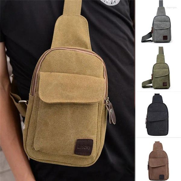 Tasche Männer Canvas Pack Reise Wandern Messenger Schulter Sling Brust Taschen