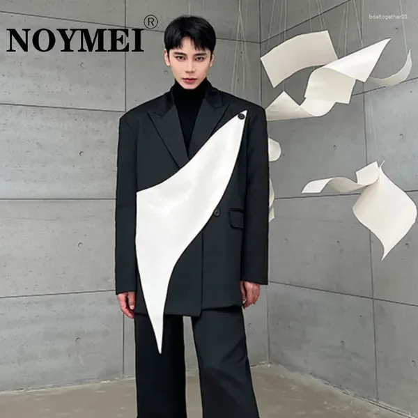 Мужские костюмы NOYMEI Пиджак Нишевый дизайн Модный мужской контрастный цвет Съемный повседневный 2024 Универсальный пиджак в корейском стиле WA4133