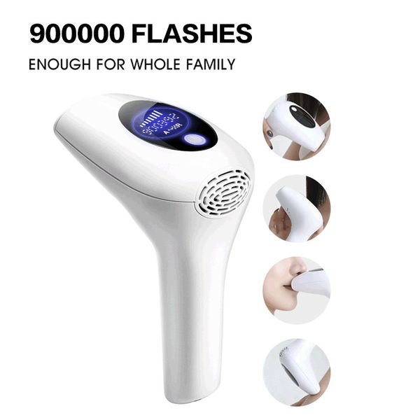 900000 Flash-Laser-Epilierer, professioneller IPL-Photoepilator, Laser-Haarentfernungs-Epilierer, schmerzloser permanenter Epilierer für Frauen und Männer, DHL-frei