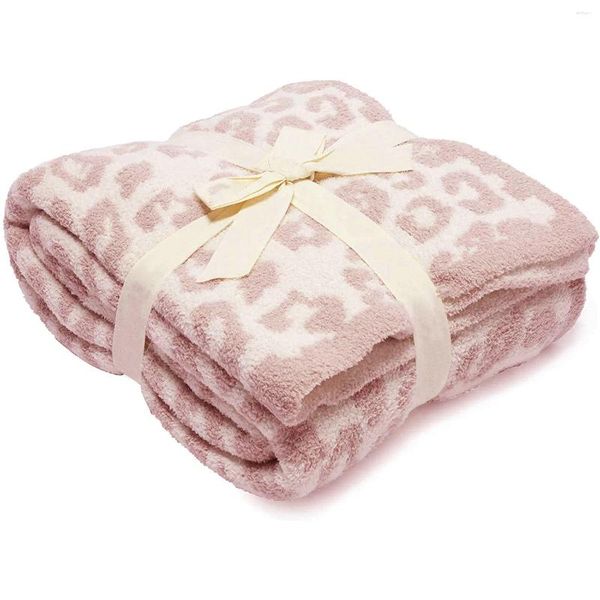 Coperte estive imitazione cashmere coperta da tiro maglia stampa leopardata portatile in microfibra aeroplano copertura per la casa decorazione del divano