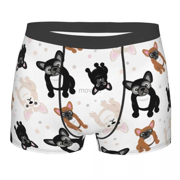 Mutande Carino Bulldog francese Frenchie Cuccioli Intimo uomo Cane Boxer Mutandine Divertenti Mutande a vita media per Homme S-XXL 24319