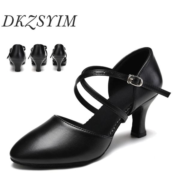 scarpe dkzsyim nuove scarpe da ballo latina per donne chiuse moderne eleganti scarpe da ballo da ballo festeggiano tango waltz in pelle in microfibra