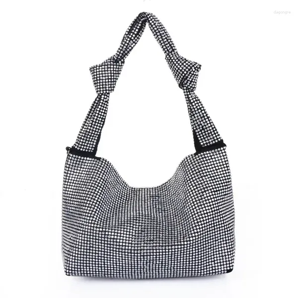 Totes YourSeason 2024 Sommer Große Kapazität Umhängetaschen Damen Mode Frauen Casual Knoten Luxus Strass Nylon Handtaschen