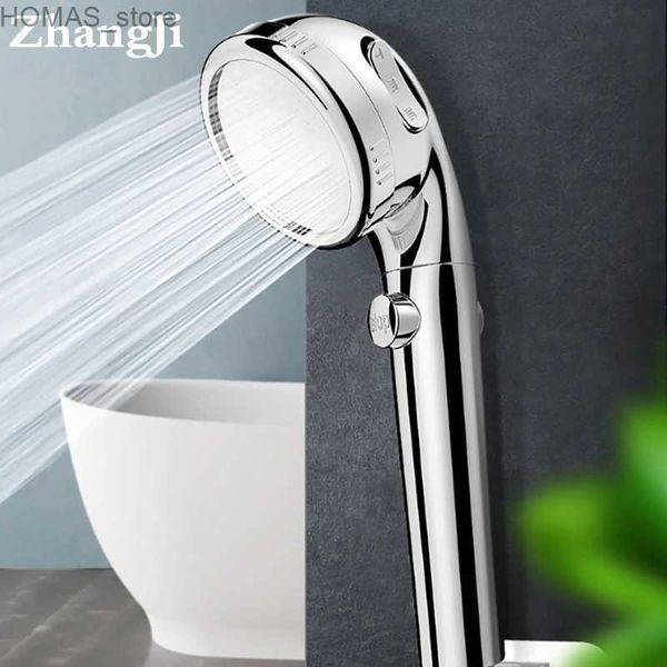 Soffioni doccia da bagno Zhang Ji 3 modalità regolabili Risparmio idrico Finiture galvaniche ABS Soffione SPA Soffione doccia portatile ad alta pressione per bagno Y240319