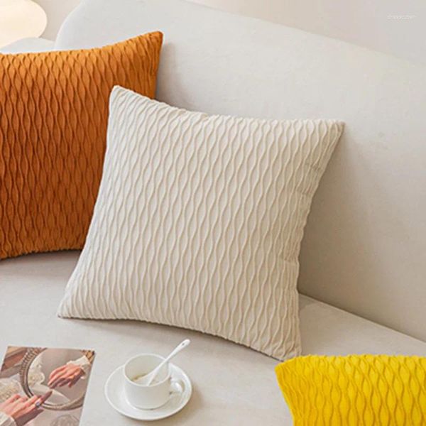 Almofada lance capa de veludo branco para sala de estar 45x45cm travesseiros decorativos sofá cama carro nórdico decoração de casa