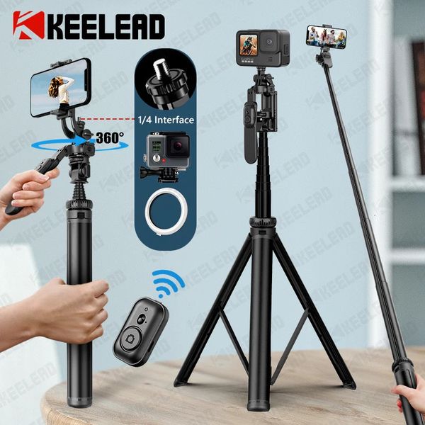 Treppiede Balance Steady Wireless Selfie Stick da 809 pollici con monopiede Bluetooth per fotocamere Action Smartphone 240309