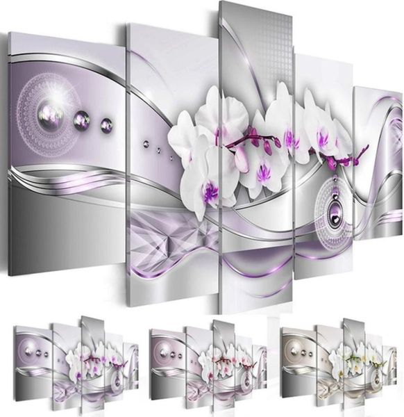 Senza cornice Stampa su tela Astratta moderna Fiore floreale Orchidea Pittura Decorazione domestica Pittura murale Art1727681