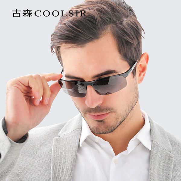 Designer-Brille, neue Sonnenbrille, modische Herren-Aluminium-Magnesium-Polarisation, Tag- und Nachtsicht