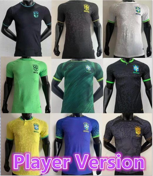 22/23 Versão do jogador Camisas de futebol do Brasil MARCELO PELE PAQUETA NERES COUTINHO FIRMINO JESUS VINI Jr BrasilS camisa de futebol kit infantil uniforme masculino8899