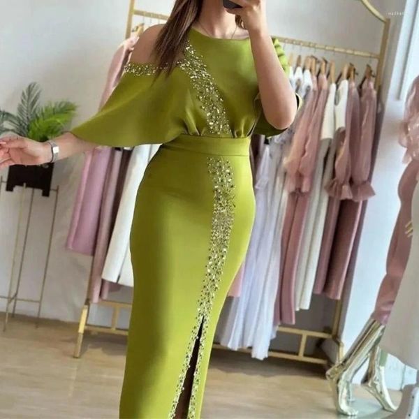 Vestidos de festa Muloong O-Neck -Comprimento Mulheres elegantes e bonitas vestido de baile de luxo