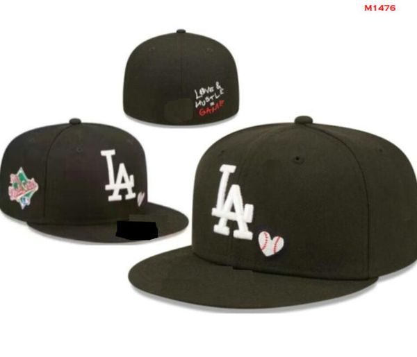 Мужские бейсбольные кепки Dodgers 2024 года, облегающие кепки Classic World Series, хип-хоп, спортивные SOX, полностью закрытые кепки LA NY, вводная часть 1995 года, Stitch Heart 