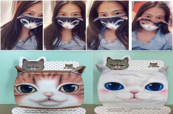 Baumwolle Staubdicht Mund Gesichtsmaske 3D Cartoon Niedliche Katze Maske Persönlichkeit Waschbar Für Frauen Männer Gesicht Mund Masken Party DIY Decor1282N7797838