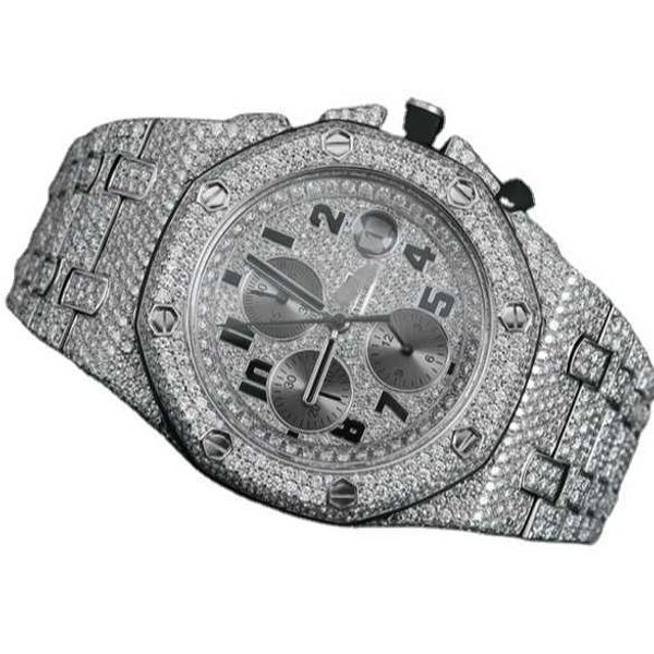 Luxusuhren für Herren, mechanischer Schmuckhersteller, Vvs-Handuhr, Moissanit-Diamant, Top-Marke, Schweizer Designer-Armbanduhr