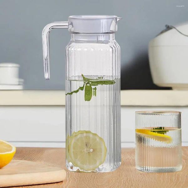 Wasserflaschen Kühlschrank-Krüge verschüttetes Glaskrug Set mit 2 Krügen mit verschüttungsfreiem Ausgabegrad für Food-Kaffee