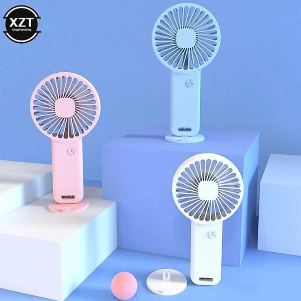 Elektrik Fanları Taşınabilir Mini Fan USB Soğutma Pil Taşınabilir El Fanları Yaz Dış Mekan Üssü 3 Hızlı El Tutma Fan Telefon Tutucusu 240319