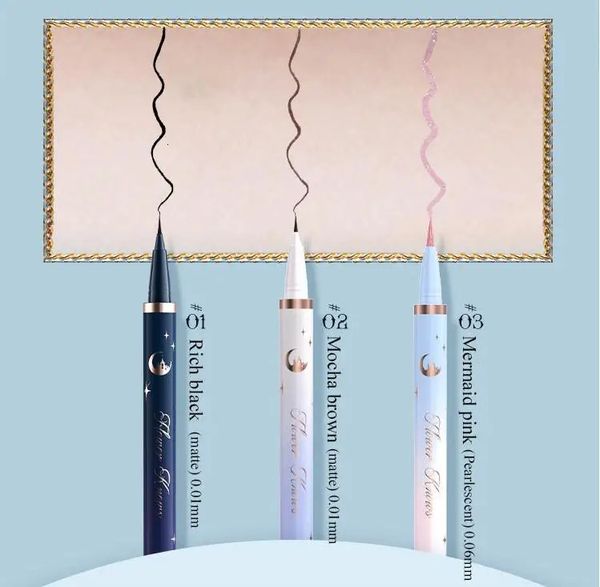 Çiçek Bilir Pembe Glitter Gözelin Pencil Moonlight Denizkızı Terine Dayanıklı Hafta Dövüşlü Su Geçirmez ve Çok İnce Eyeliner 240318