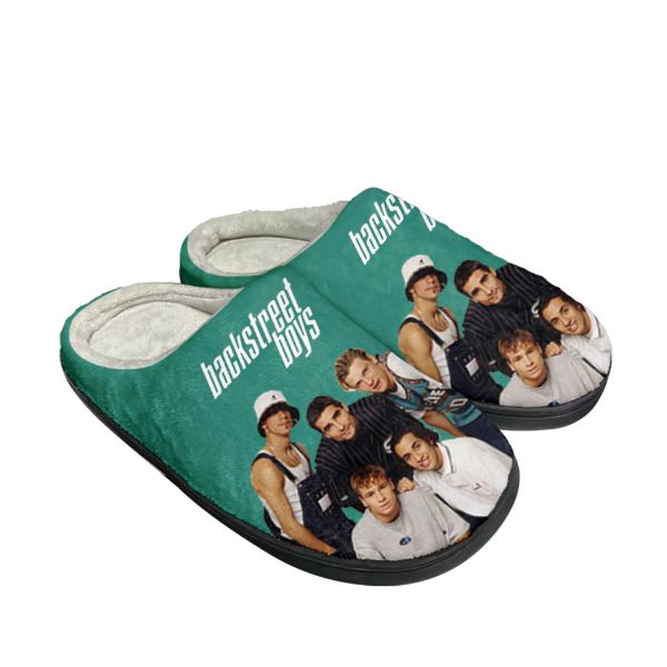 Pantofole backstreet boys pop band bsb home cotone pantofole personalizzate da uomo sandali da donna camera da letto peluche mantieni scarpa calda scarpone termico nero