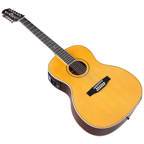 Gitar 41 inç akustik gitar 12 String Folk Guitar Yüksek Parlak Gitar Akustik Ladin Ahşap Üst Mat Kaplama EQ ekleyebilir