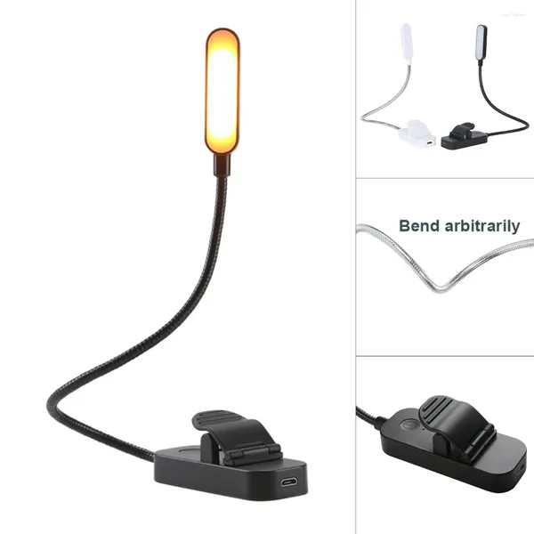 Tischlampen, wiederaufladbare Buchleuchten, 8 LED-Leselicht, USB-Mini-Clip-On-Schreibtischlampe mit 3-stufigem warmem, kühlem Weiß, Tageslicht, passend für Bücherwürmer