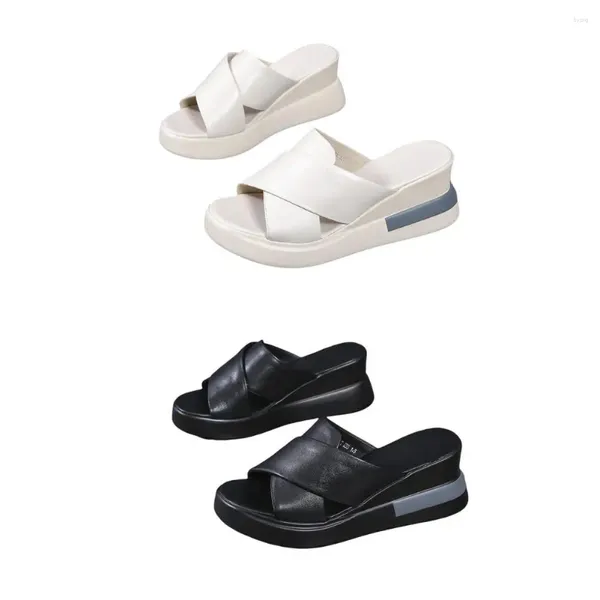 Scarpe eleganti Sandali da spiaggia alla moda Calzata perfetta Zeppa con plateau Facile pulizia Durevole da donna per la casa