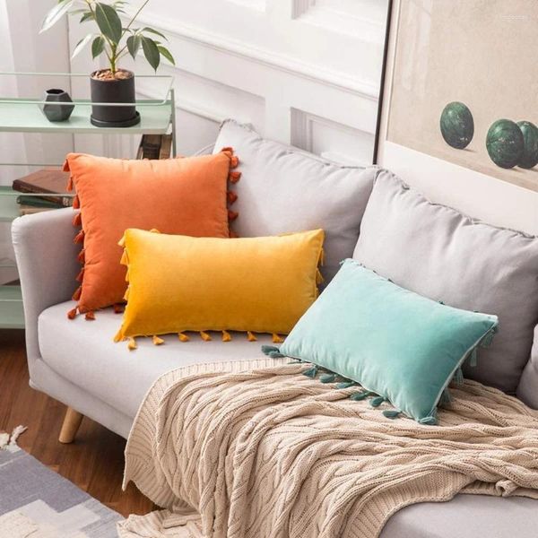 Travesseiro almofadas capa de veludo bebidas macias e duras com detalhes jogam sacos decorativos no sofá-cama