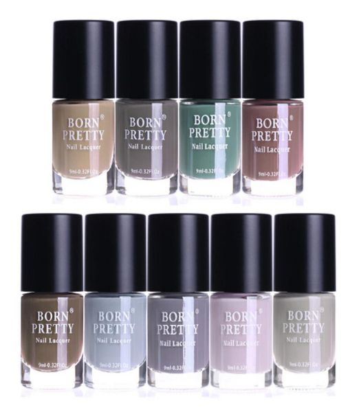 BORN PRETTY 9 ml 9 bottiglie Set di smalti opachi opachi grigio rosa verde lacca per unghie manicure smalto per unghie2269558