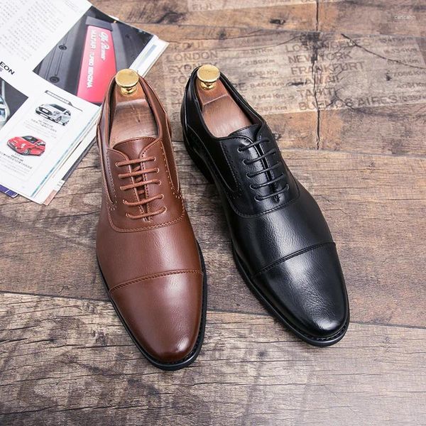 Scarpe eleganti Nero Marrone Oxford Abito stringato di alta qualità Ufficio Luogo di lavoro Matrimonio formale da uomo