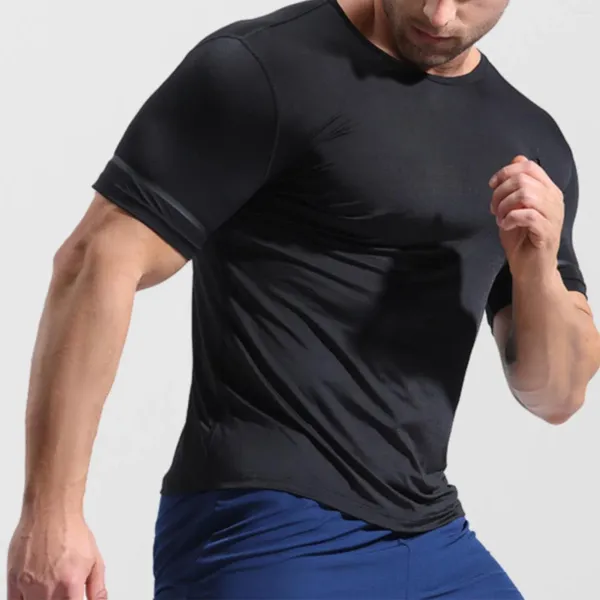 Homens Camisetas Verão Secagem Rápida Roupas Camisa Sportswear Ajuste Apertado Treinamento de Basquete Fitness Stretch Night Running