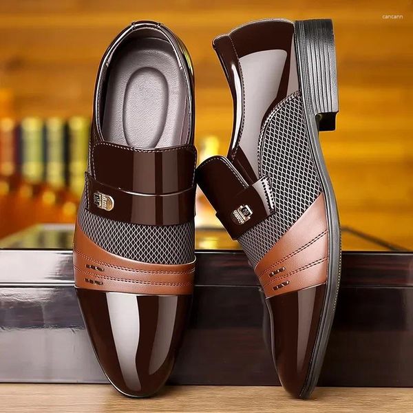 Scarpe eleganti da uomo in pelle formale mocassini da uomo a punta neri per feste da ufficio affari casual per uomo scarpa maschile Oxford