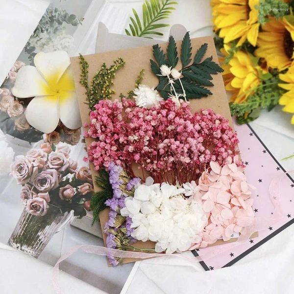 Dekoratif çiçekler 1 torba dayanıklı sanat kurutulmuş çiçek ekran diy parlak renk fantastik detaylı