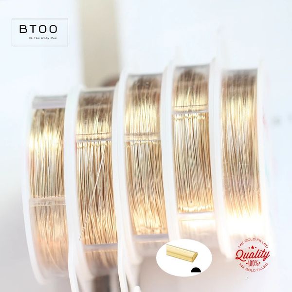 Filo semitondo riempito in oro 14K Filo mezzo tondo da un metro Mezzo filo per perline riempito in oro duro fatto a mano Gioielli fai da te Accessori 240315